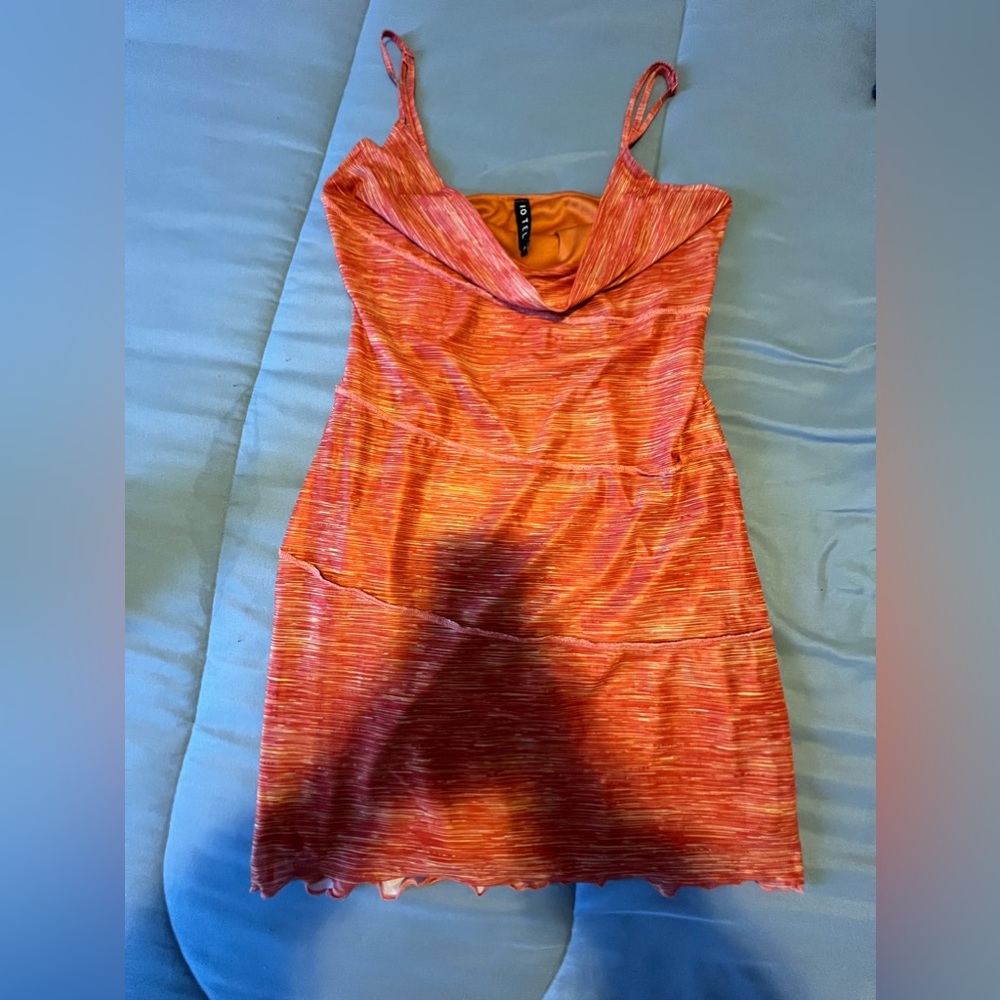 Motel Rocks Orange Slip Dress - XL